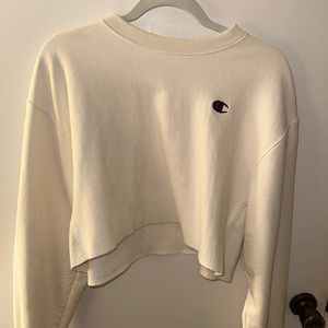 Champion medium cropped yellow sweatshirt